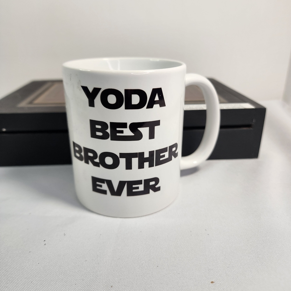 Star Wars Best Brother Ever White Ceramic Coffee Mug - Funny Yoda Pun Gift
